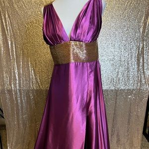 Purple silk, Jovani dress gown